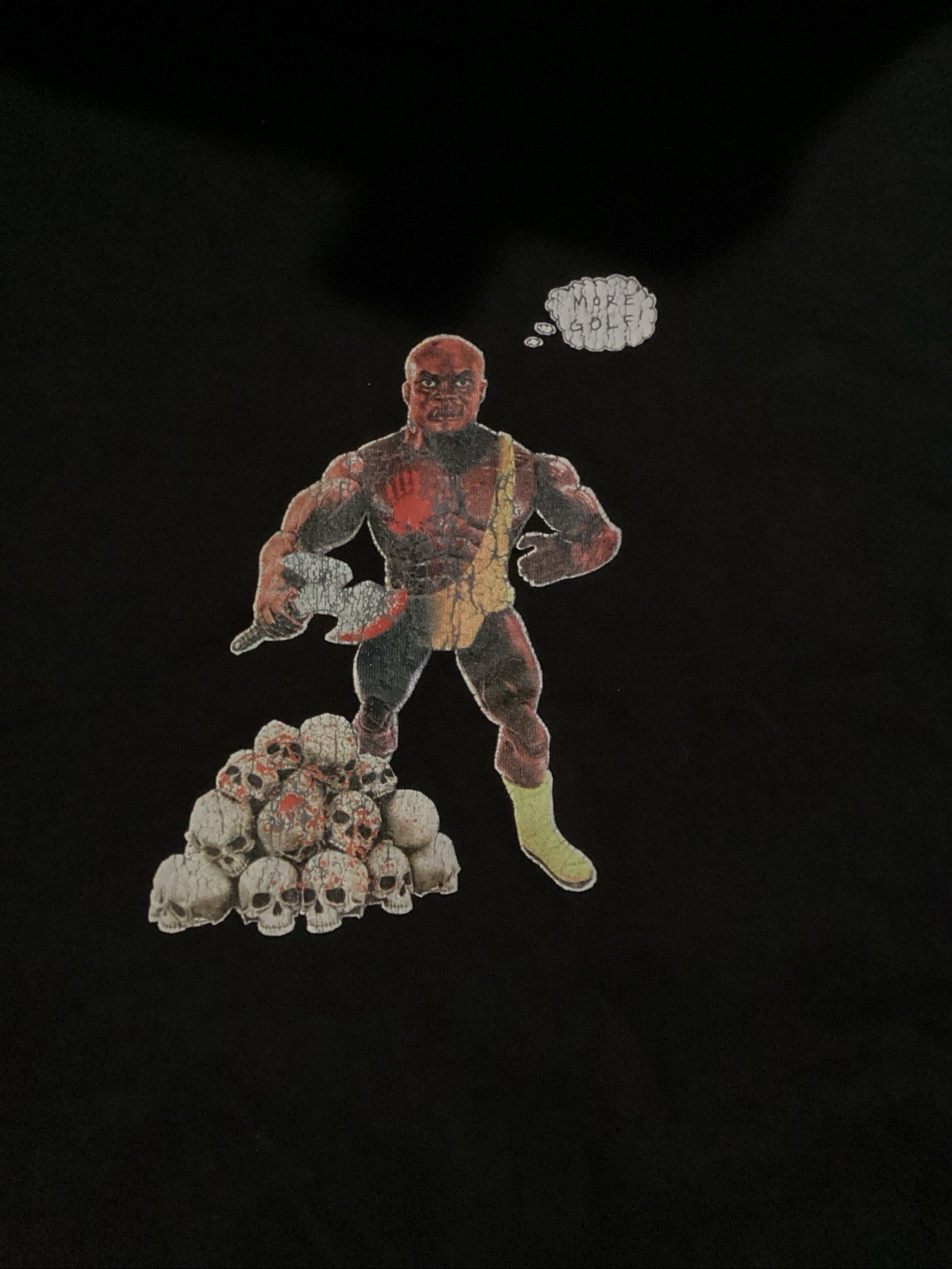 GOLF Wang Black Cotton Short Sleeve Crew Neck Wrestler Skulls Graphic T-Shirt gallery