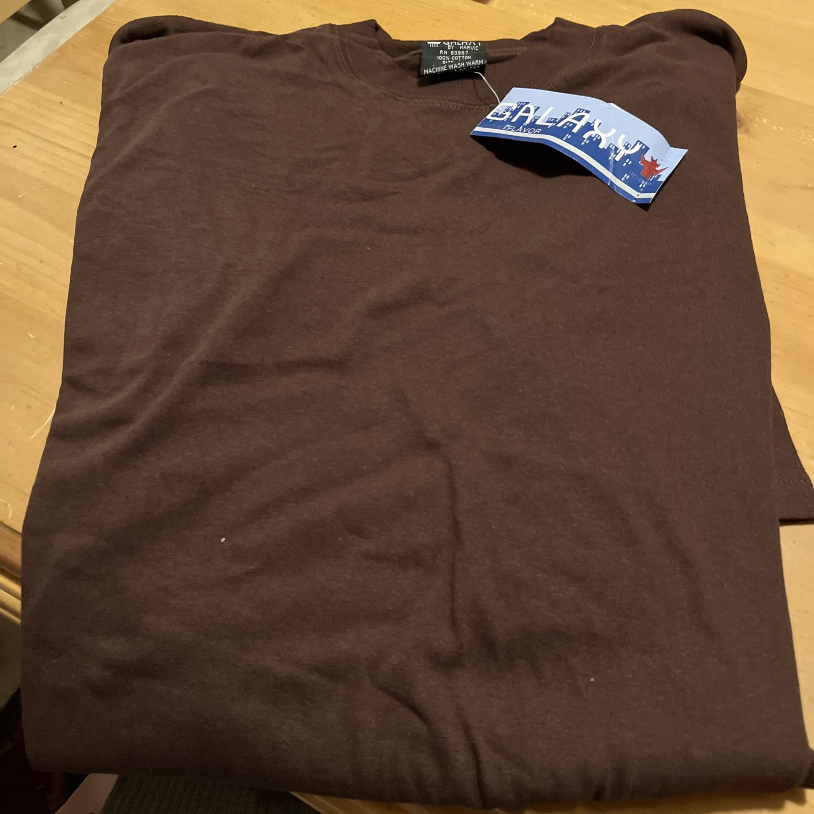 GALAXY mens NWT solid Brown TEE SHIRT Short Sleeve size 2X gallery