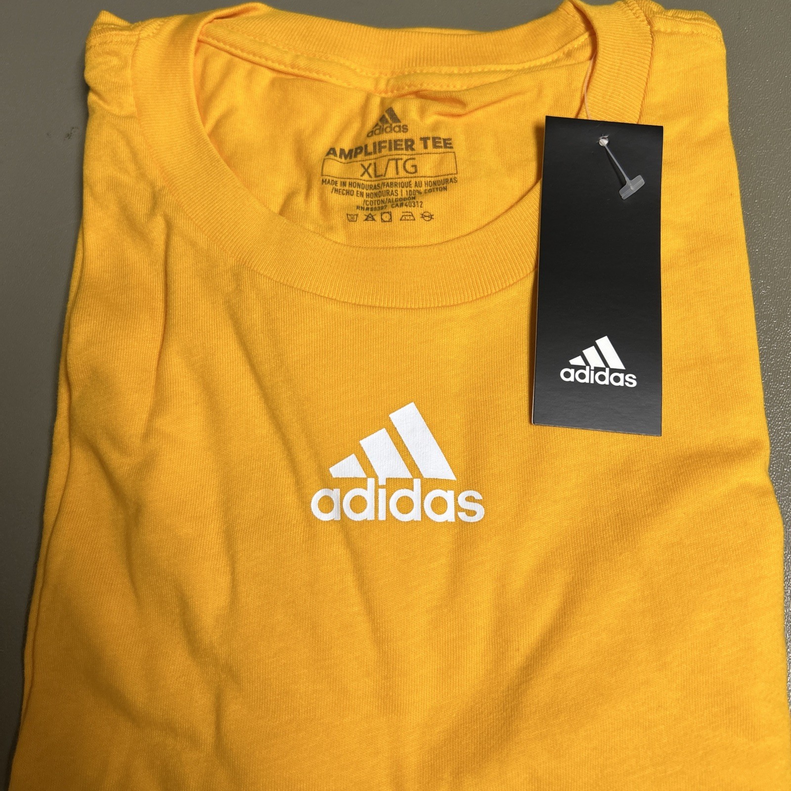 adidas Cotton Amplifier Tee Short Sleeve Gold EK0168 Men’s Size XL - NWT gallery