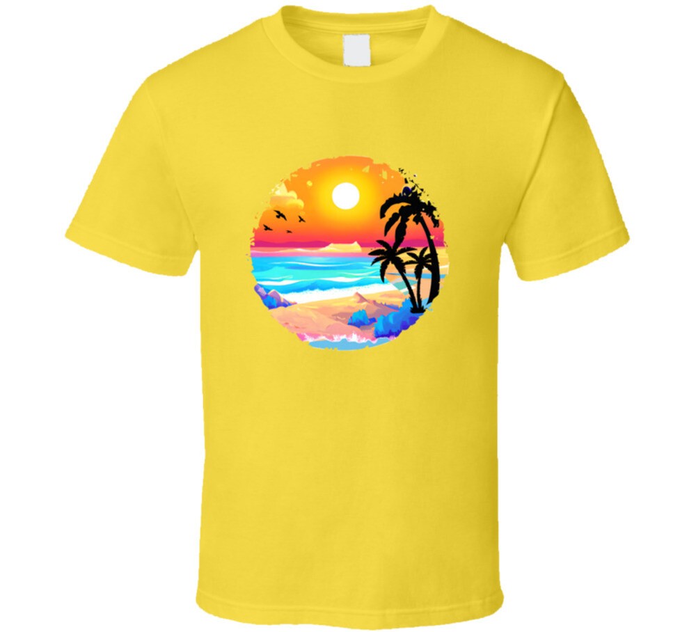 Gorgeous Beach Tee Tropical Sunset Tshirt Summertime Lover unisex T Shirt