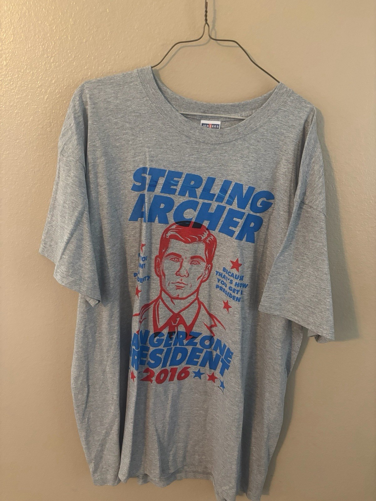 Sterling Archer Dangerzone President XL Grey T-Shirt Y2K gallery