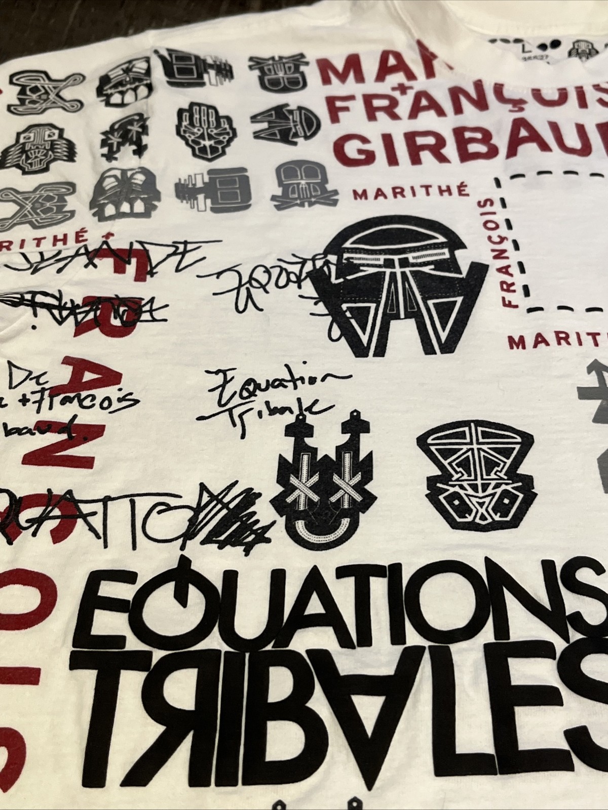 Marithe Francois Girbaud Y2K Tee Shirt Mens Graphic Equations Paris France Large gallery