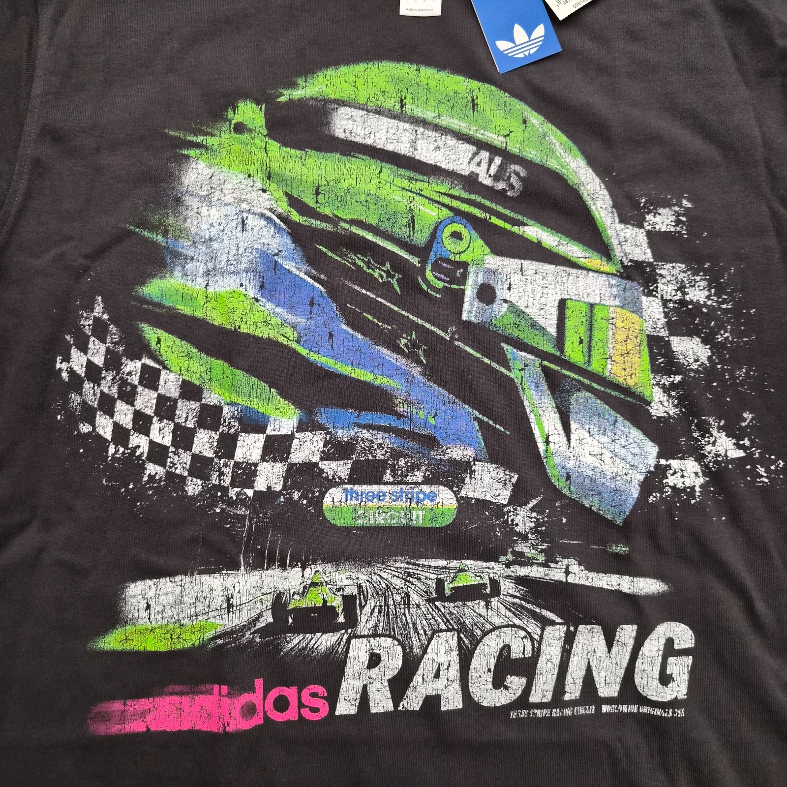 Adidas Originals Racing Helmet Graphic Tee Men's Small Utility Black F1 NWT gallery