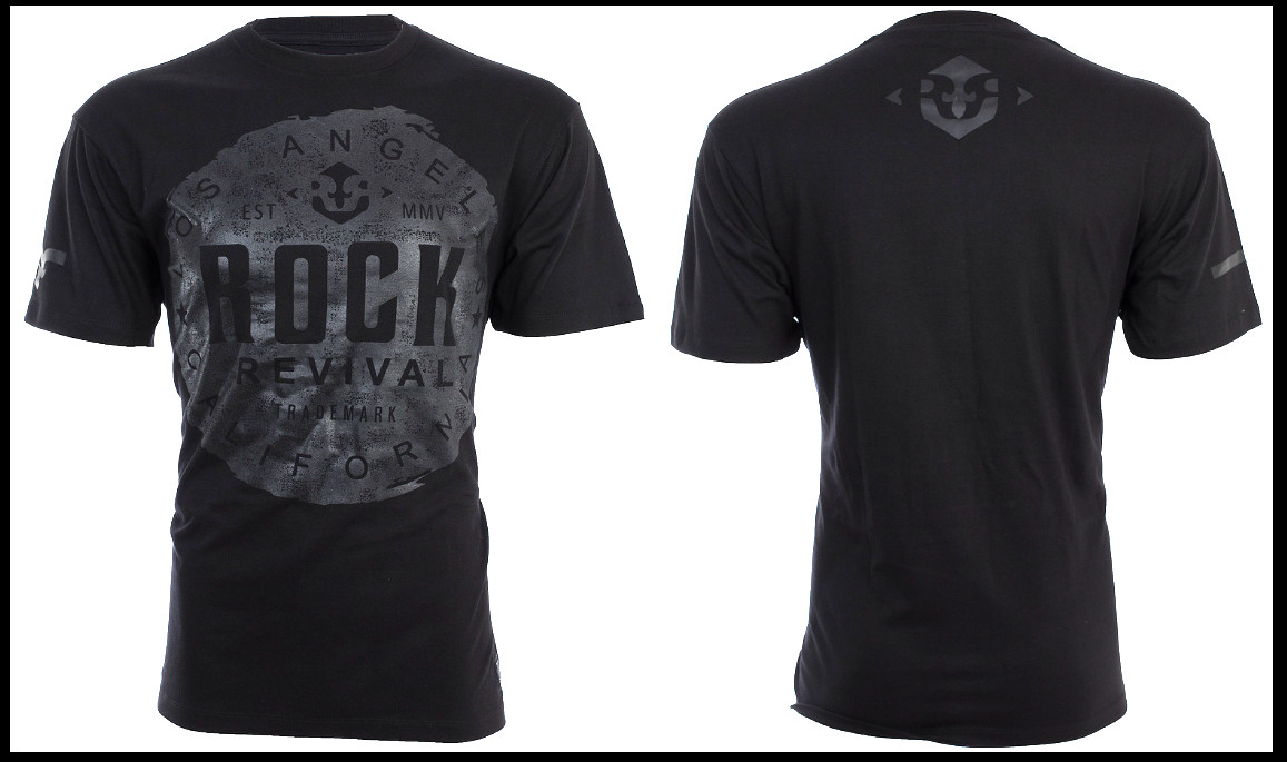 ROCK REVIVAL JEANS Black FREEMAN Regular Fit Short Sleeve Graphic T-shirt NWT gallery