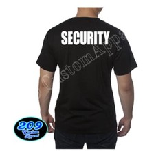 Security T-Shirt Black TEE Staff Event Uniform Bouncer 100% Heavy Cotton