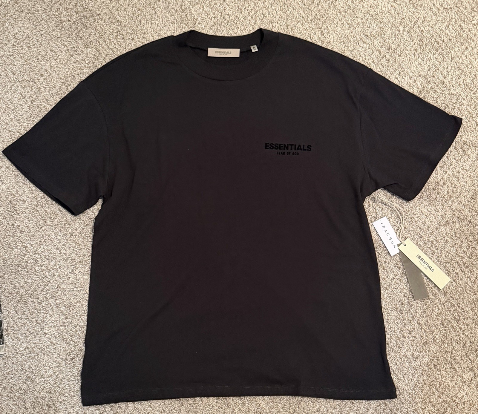 Essentials Fear of God Men's Black Logo Crew Neck Short Sleeve T-Shirt XL gallery