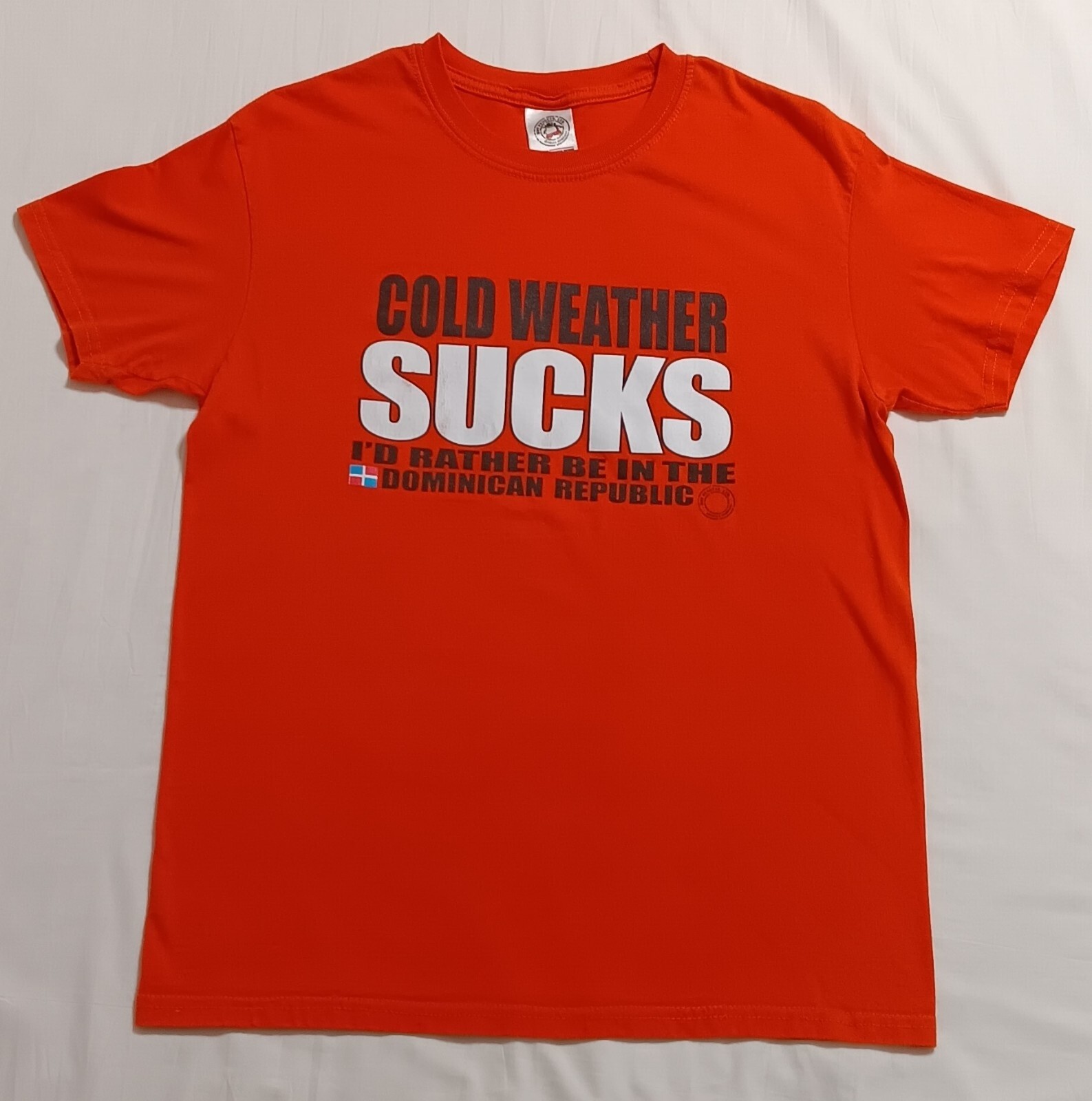 Hot Penguin T-Shirt - Cold Weather Sucks - Dominican Republic Orange S/S Size M gallery