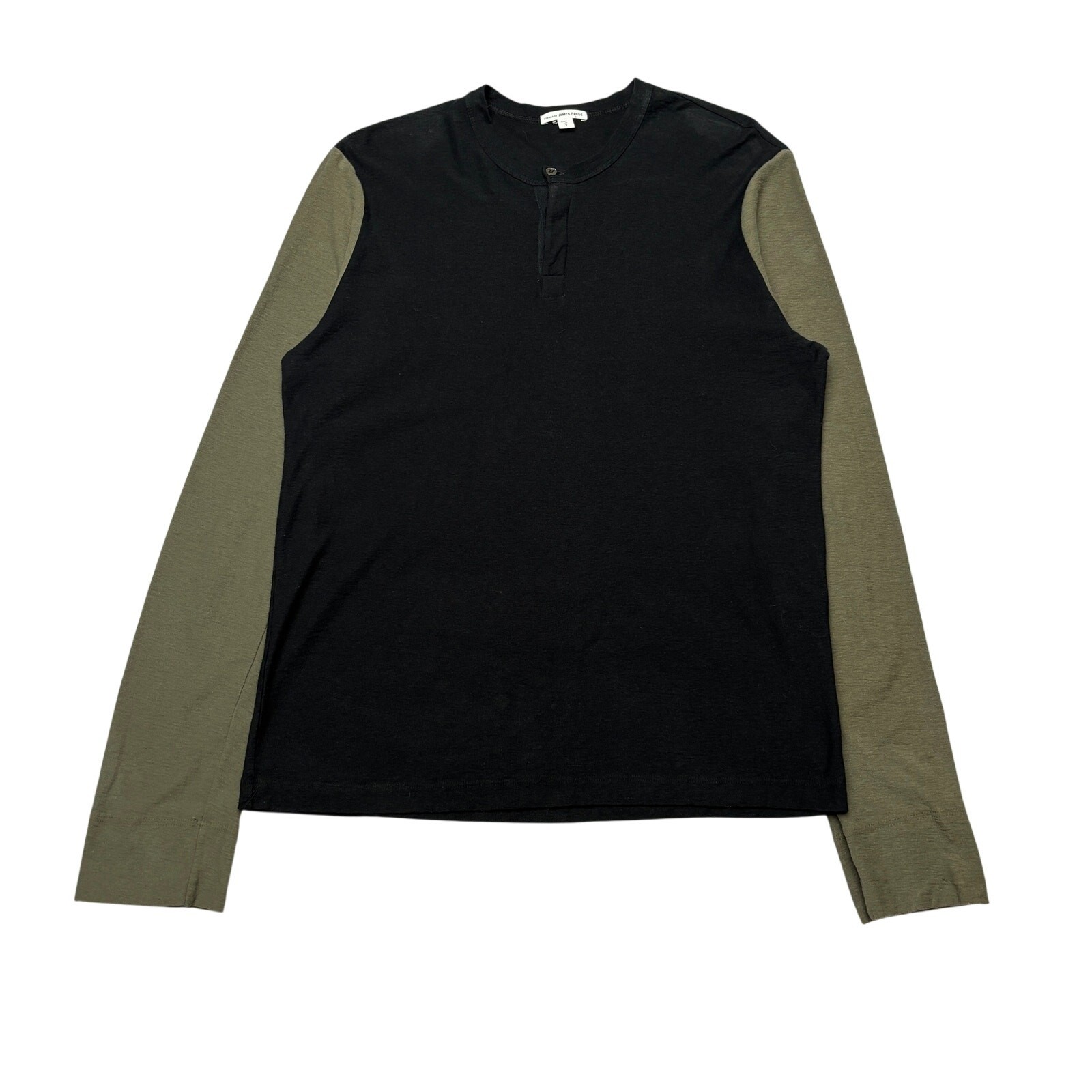 Standard James Perse Colorblock Henley Long Sleeve Shirt Men’s 2/M Quiet Luxury