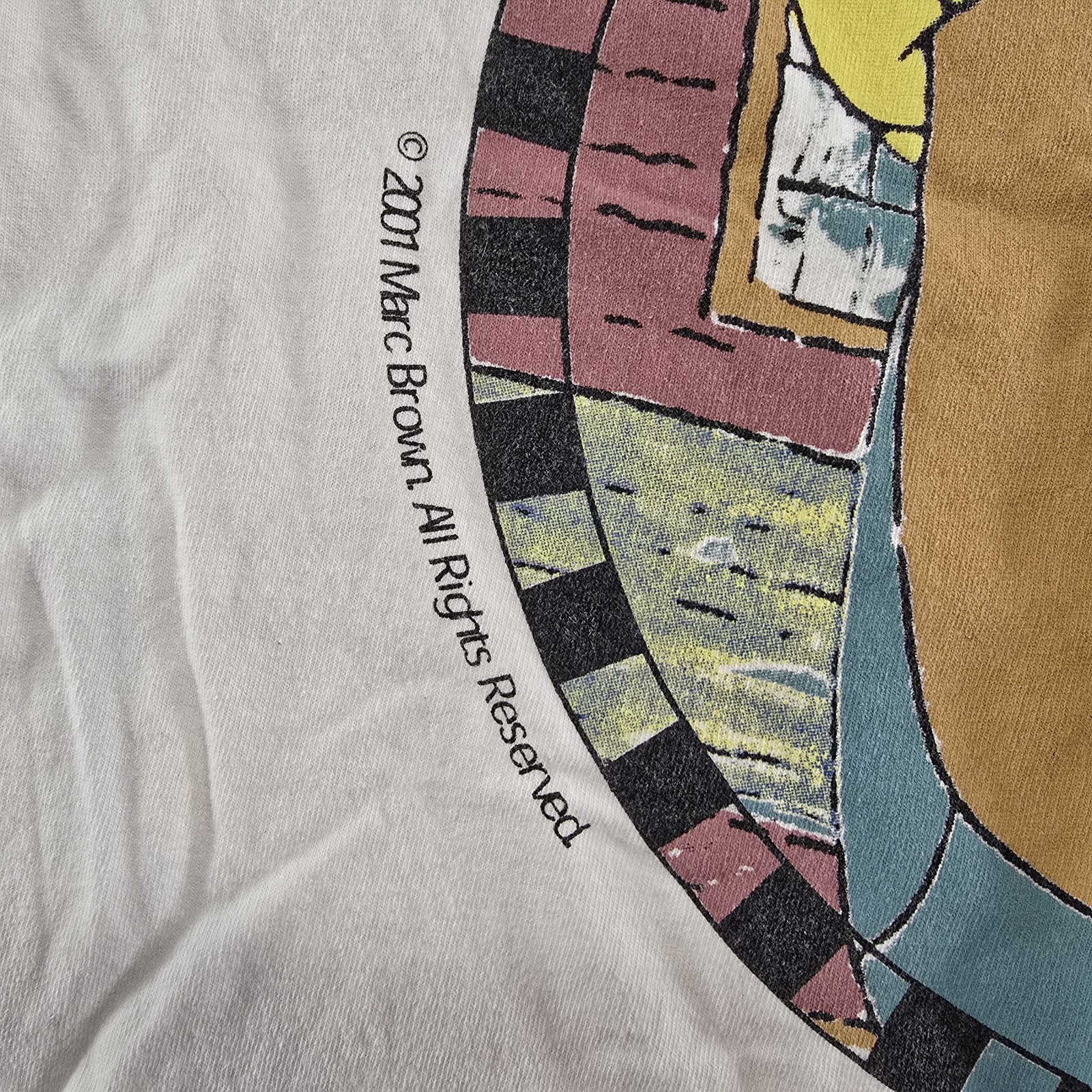 Arthur "Angry Fist" Arthur Cartoon PBS Adult Large T-Shirt Made In USA 2001 Sz L gallery