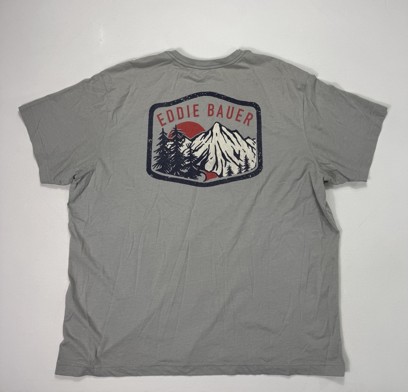 Eddie Bauer Mens Size 2XL T-Shirt Mountain Forest Logo Hiking Outdoor Grey gallery
