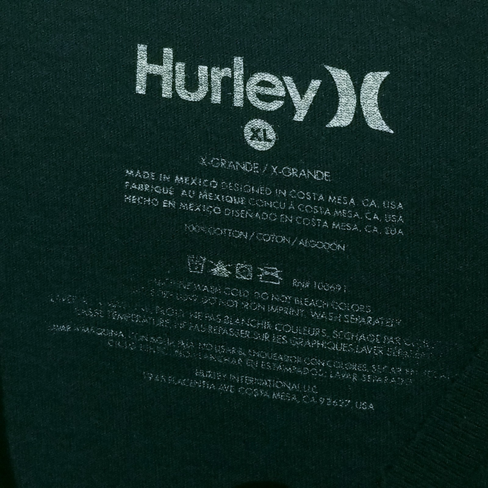 Hurley Shirt Men XL Navy Surf Co Registered Trademark Logo Graphic Tee Cotton gallery