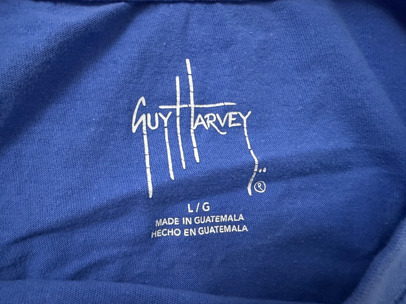 Guy Harvey Shirt Men Large Saltwater Fish Billfish Tuna Marlin Ocean Blue Cotton gallery