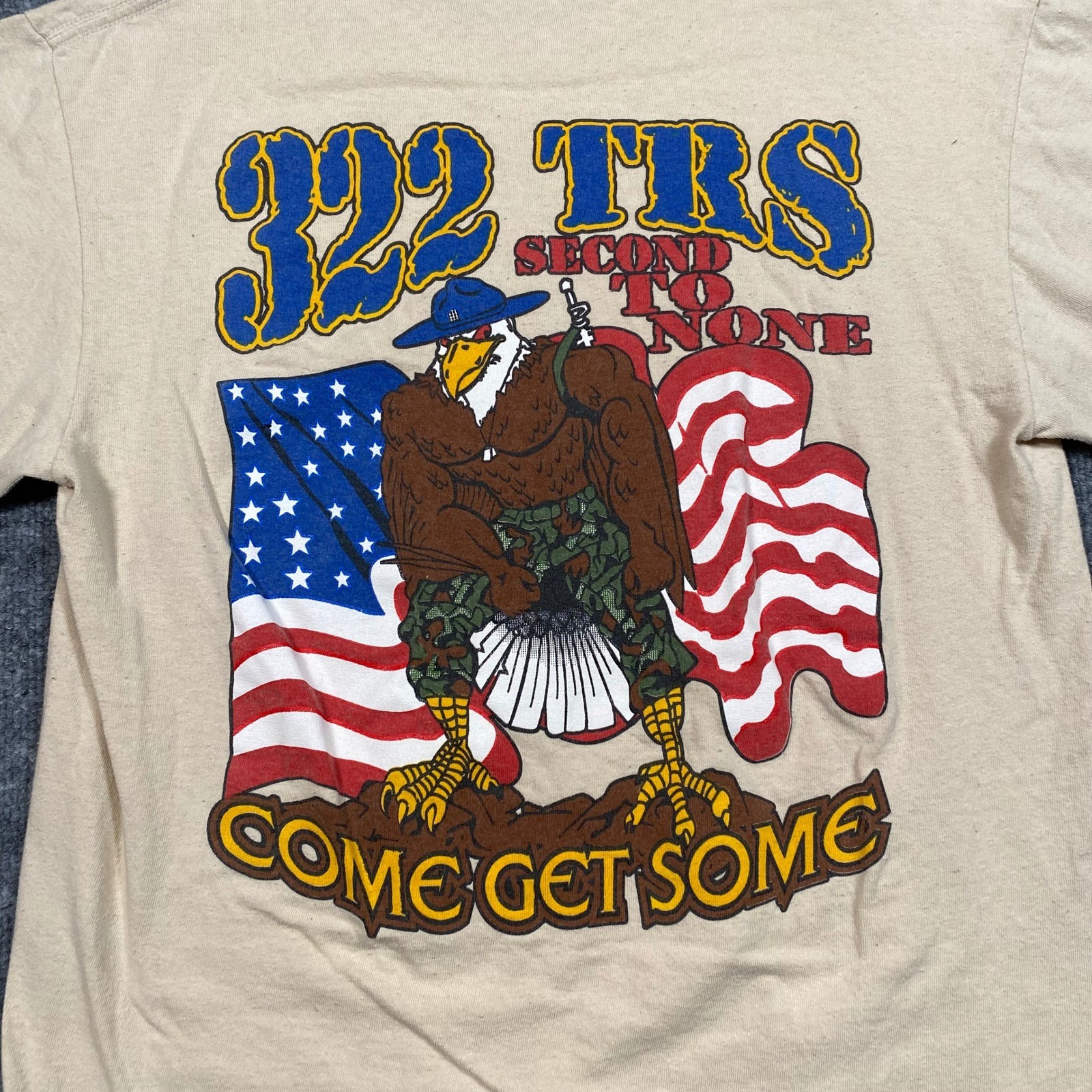 322 TRS Second To None Air Force Graphic Tee Tan Mens M Military Shirt gallery