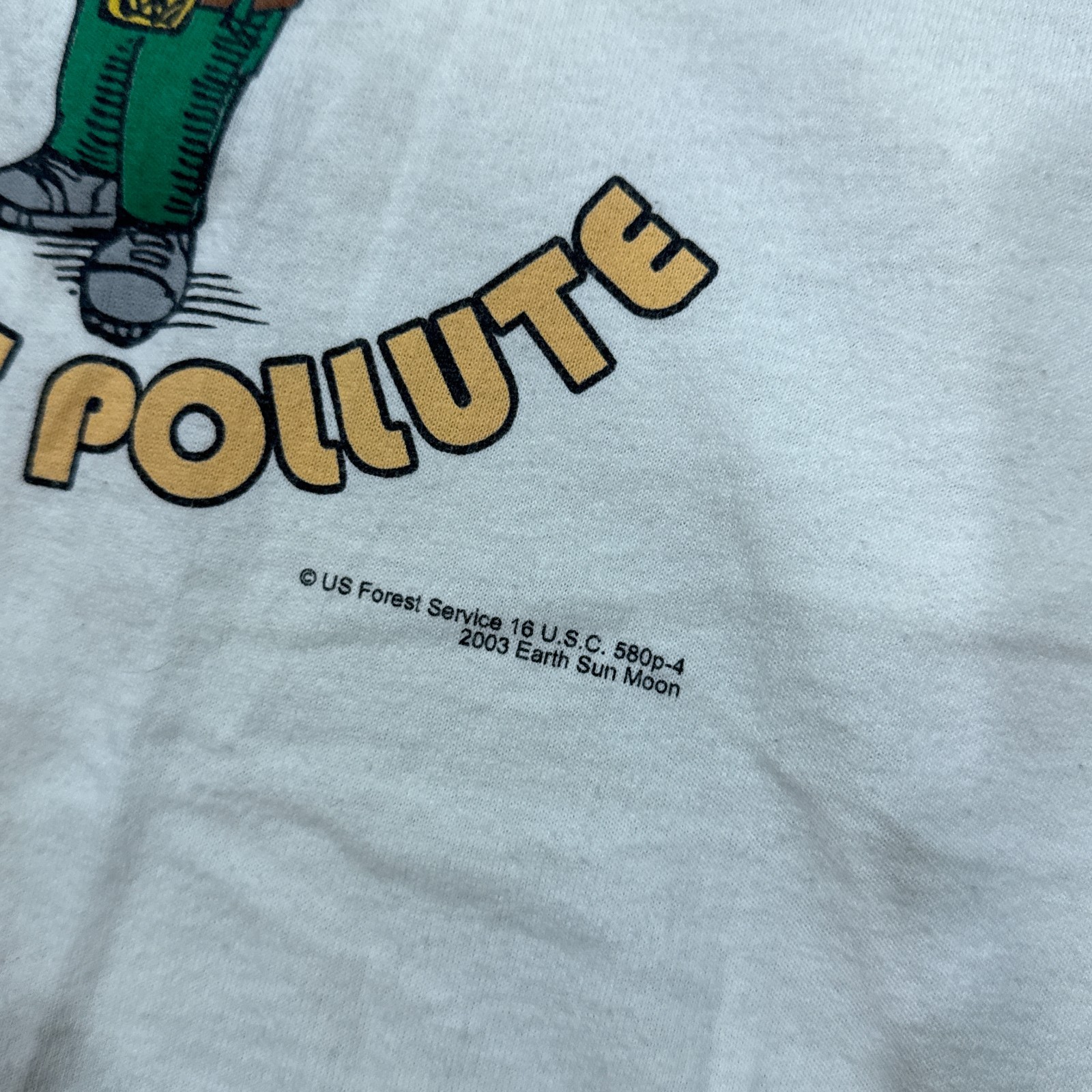 Vintage US Forest Service Shirt Men XL White Owl Hoot Pollute Graphic Ringer Y2K gallery
