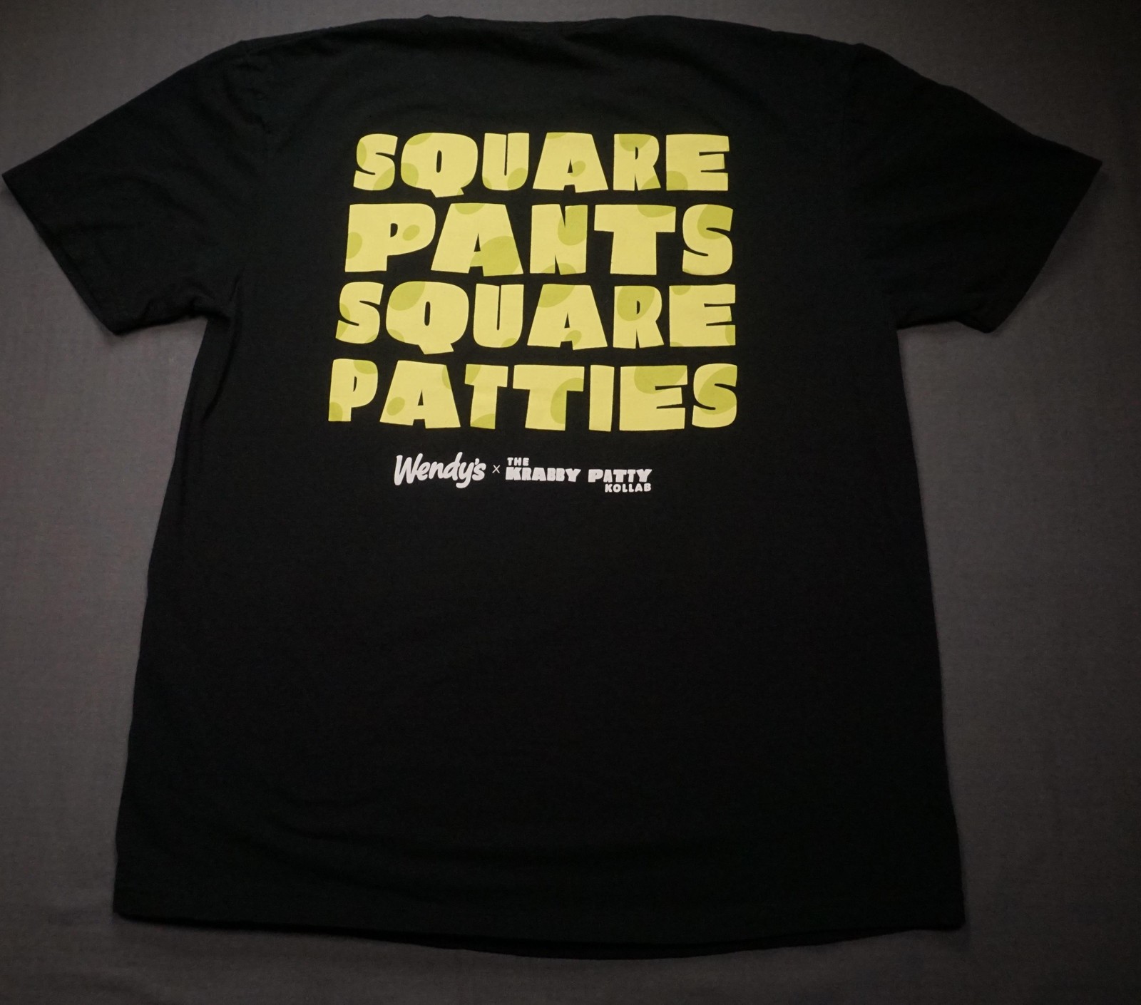 Wendys X Spongebob Shirt Mens Large Black Krabby Patty Square Pants Collab Tee gallery