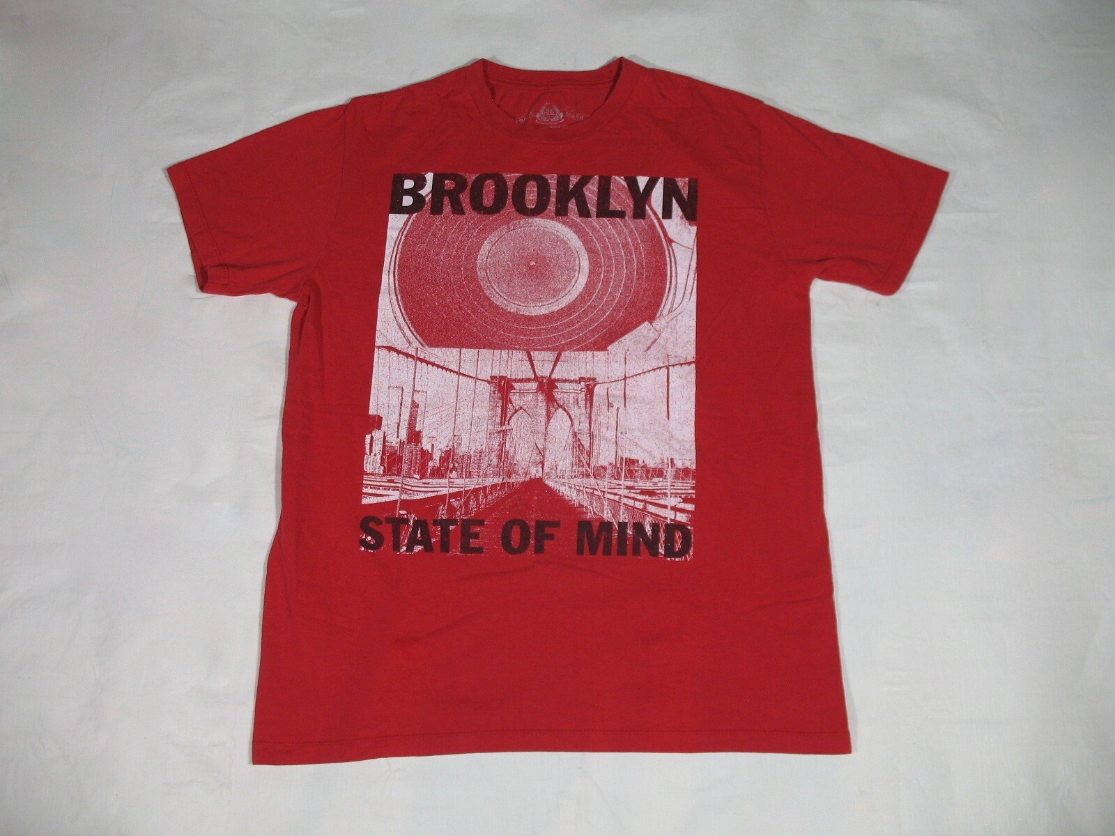 Brooklyn State of Mind T-Shirt Mens M Brooklyn Bridge Red Short Sleeve gallery