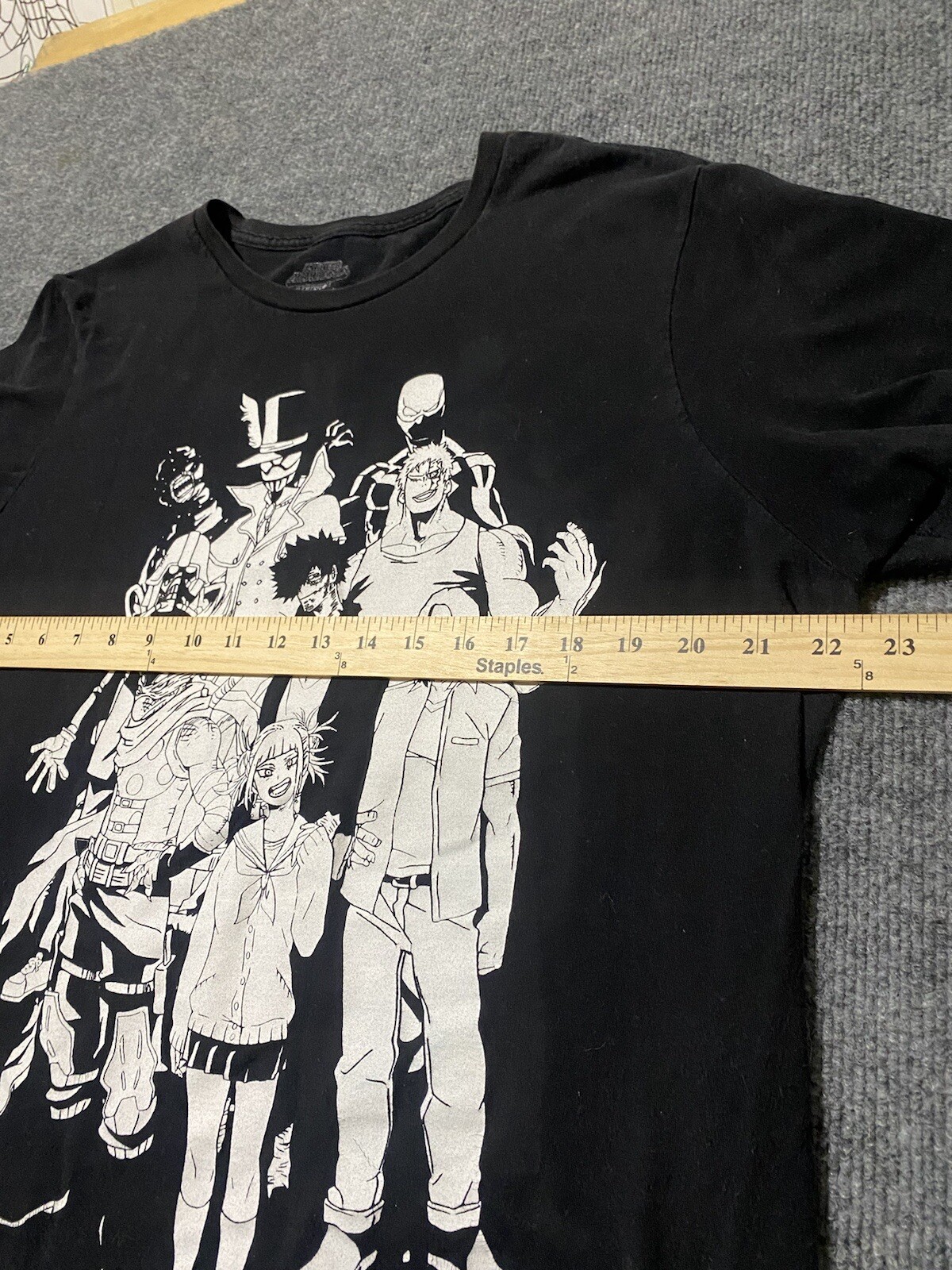 My Hero Academia Men’s T Shirt Black XL Graphics Front & Back Vanguard Squad gallery