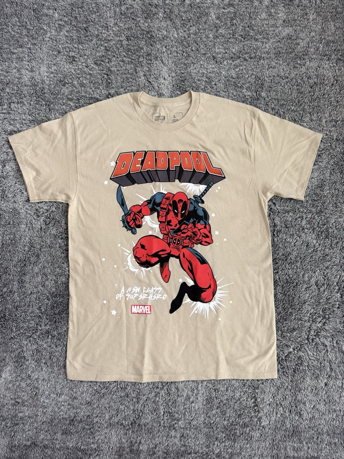Men’s Marvel x CVLA T-Shirt, Dead Pool, Size Large, NEW