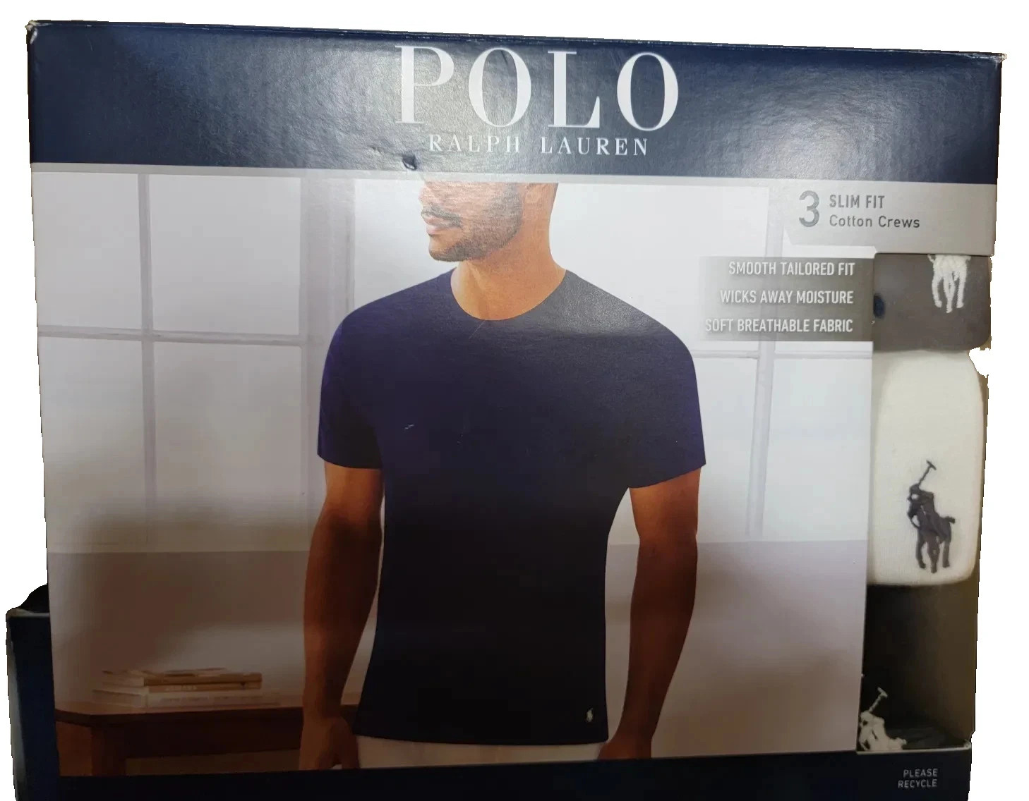 Polo Ralph Lauren Men's Slim Fit W/ Wicking 3-Pack Crew Cotton Undershirts XL gallery