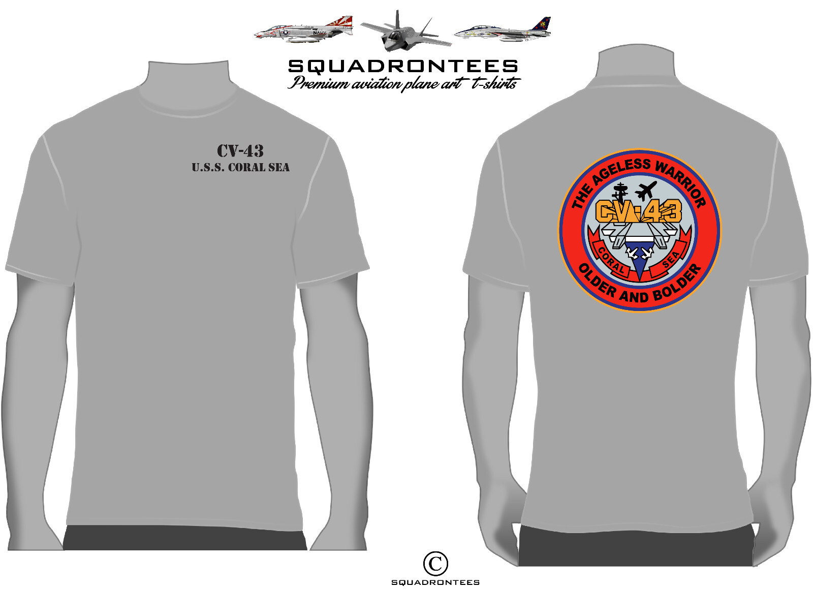 CV-43 Oldest and the Boldest - Squadron T-Shirt, USN Licensed T-Shirt gallery