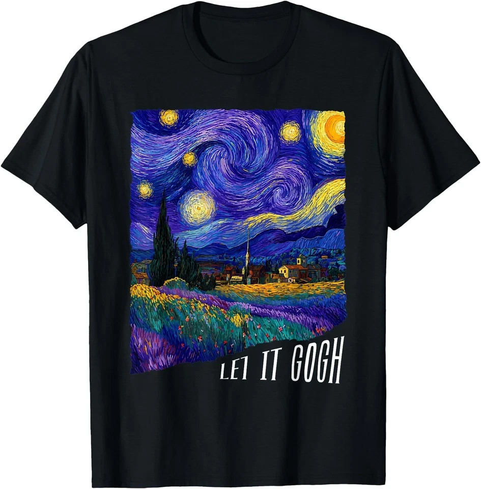 Let It Gogh Funny Van Gogh Inspired Starry Night Art T-Shirt gallery