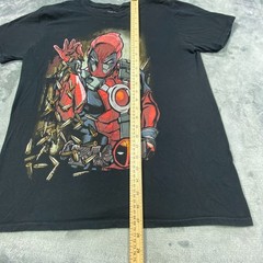 Marvel Deadpool Graphic T Shirt Black Mens L Regular Fit Crew Neck Short Sleeve