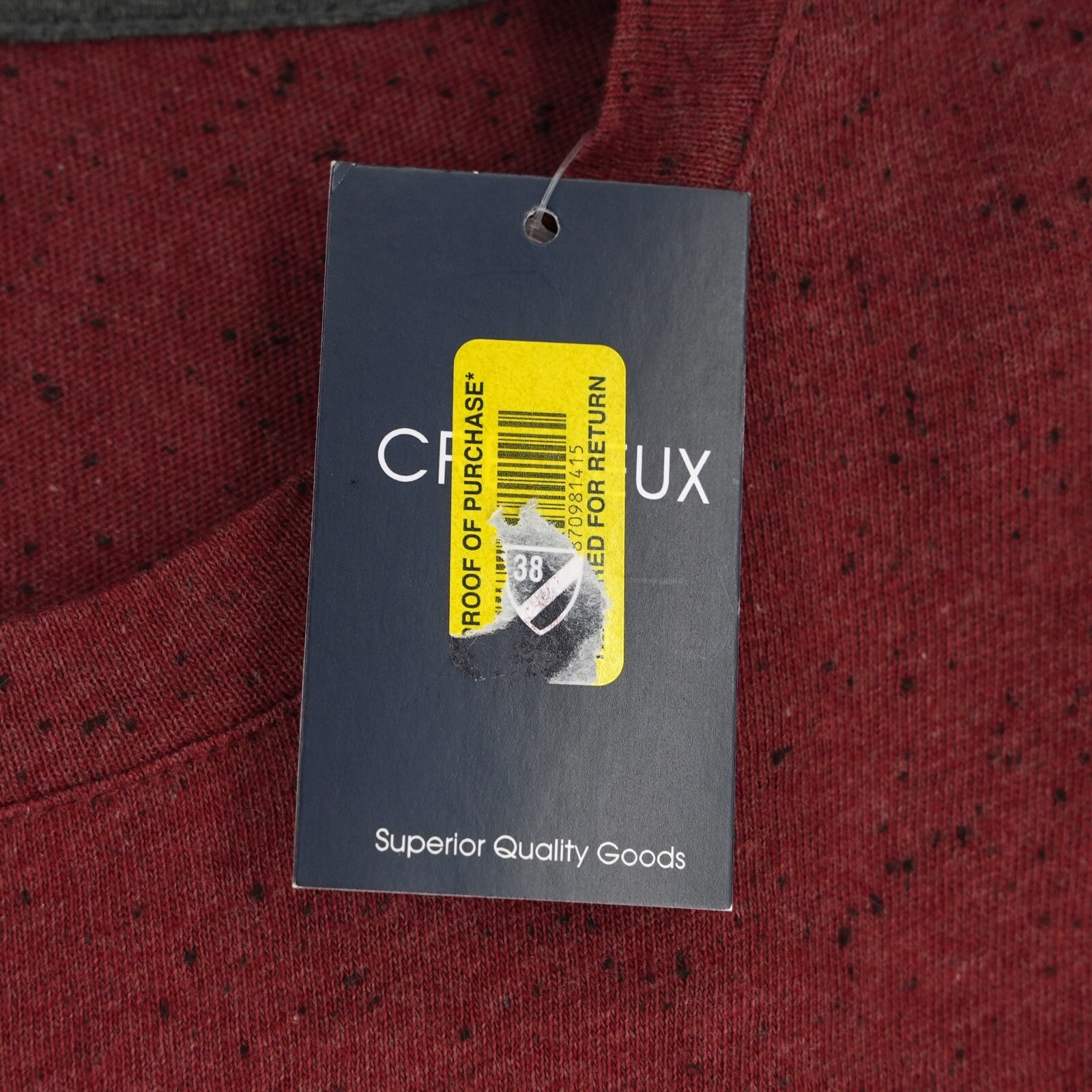 Cremieux Men's Long-Sleeve Shirt Crew Neck XL Red Black Specks NWT gallery