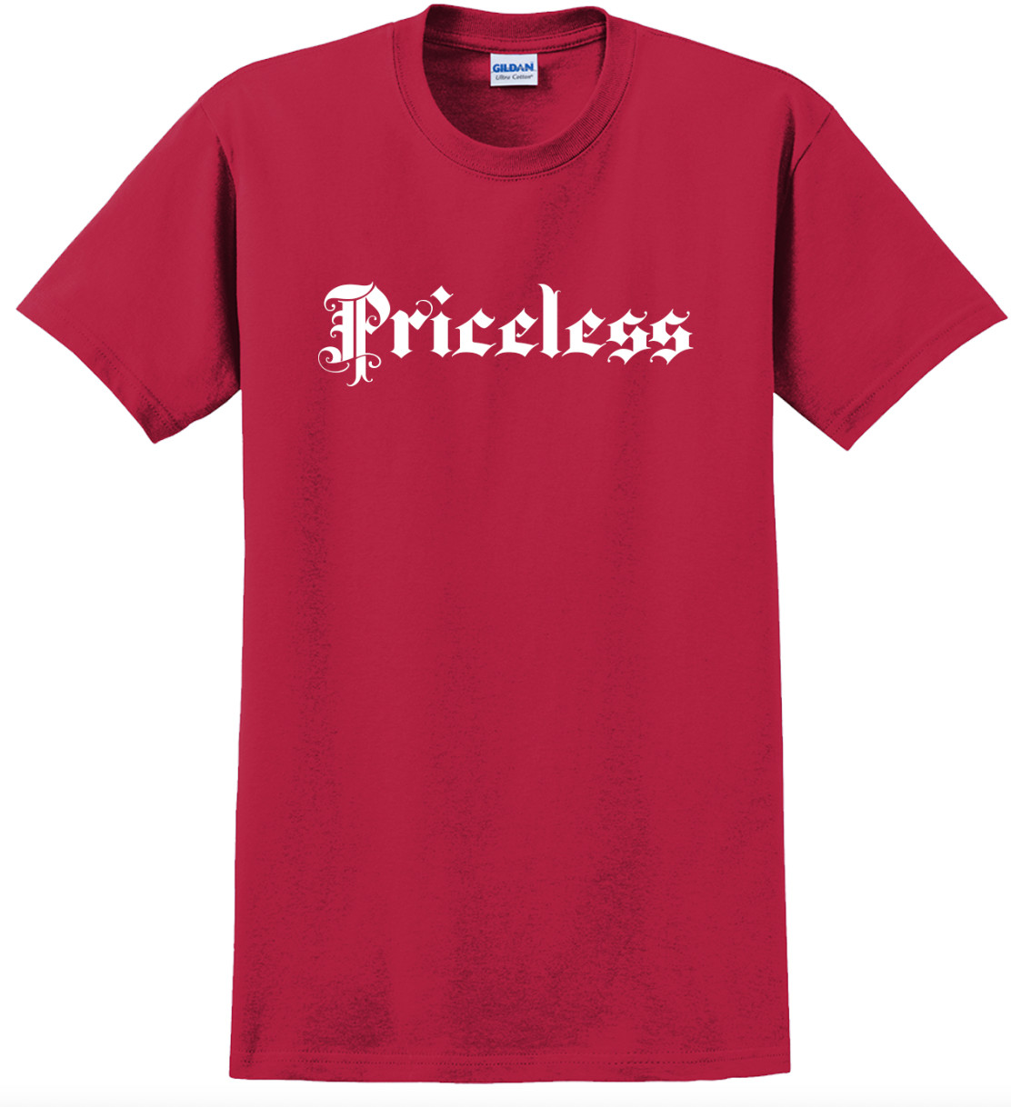Priceless T-Shirt Short Sleeve Graphic Tee Unisex apparel Text logo design gallery