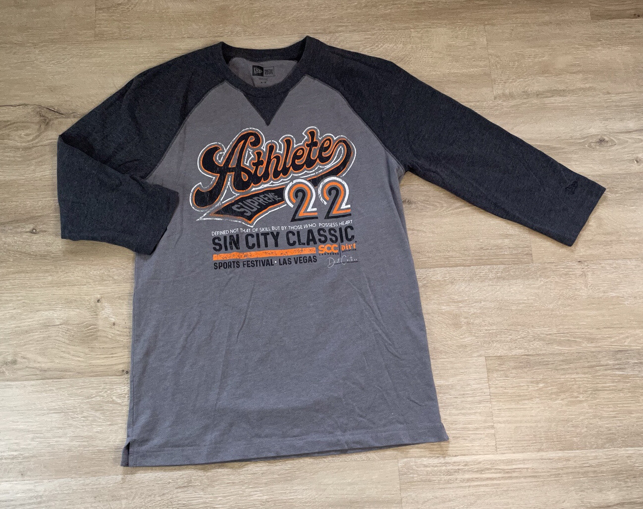 Men’s Sin City LGBT Sports Festival Sz M Gray Black Raglan T-shirt Crew Neck