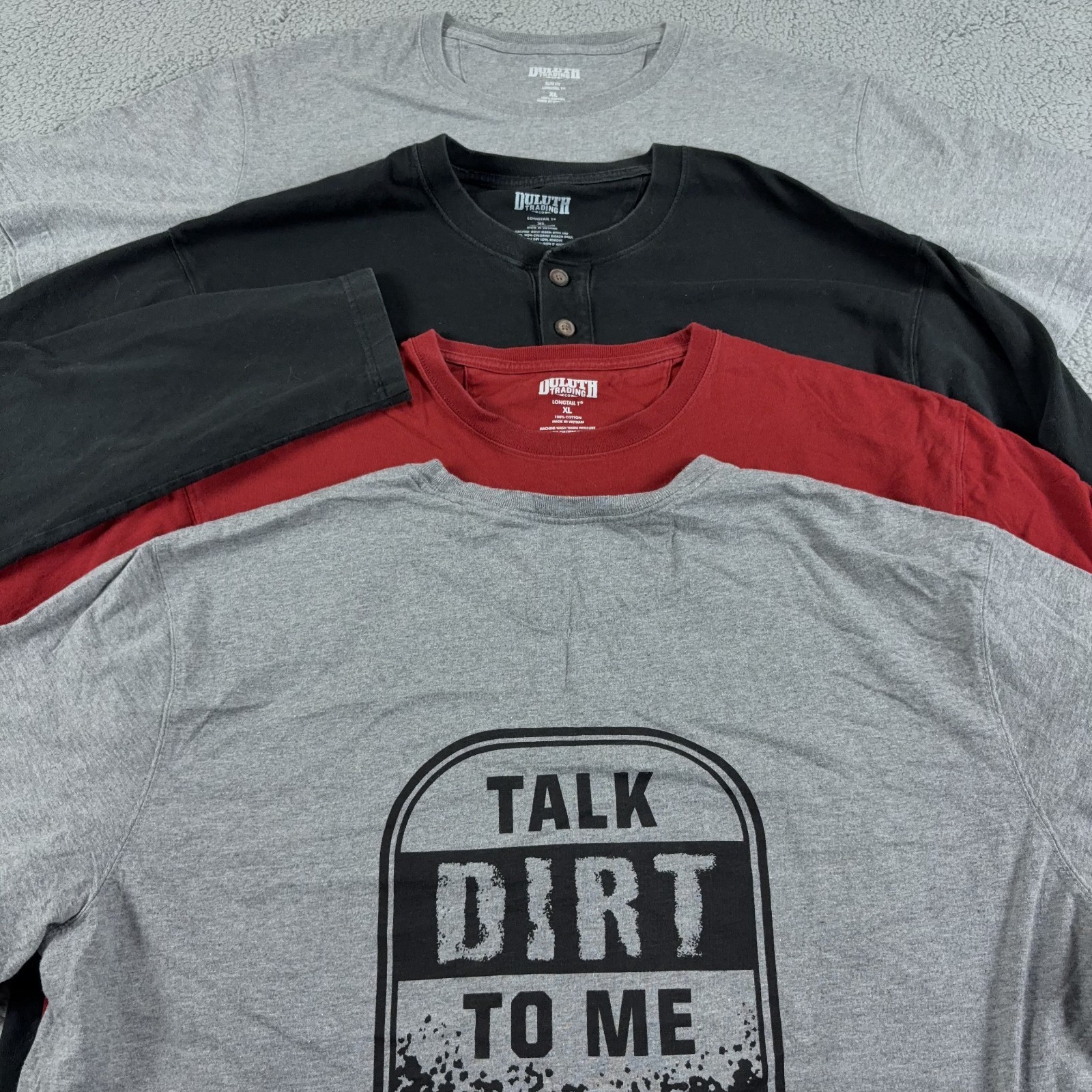 LOT OF 4 Duluth Trading Shirt Mens XL Longtail T Henley Long Short Sleeve Work gallery