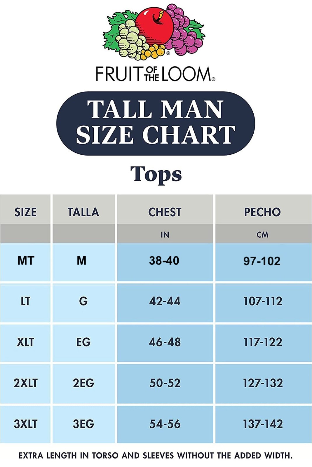 6 White Tall Man 2XT 50-52 Inch Crew Neck T-Shirts Fruit Of The Loom 127-132 CM gallery