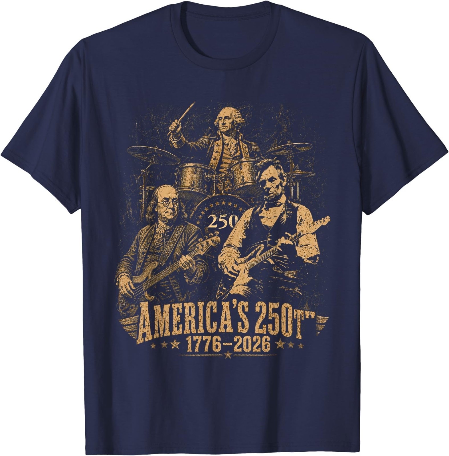 250 Years Patriot Guitar Drum Band American Flag 1776 2026 T-Shirt gallery
