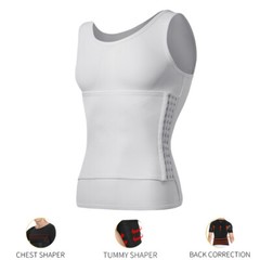 Men’ Slimming Body Shaper Compression Shapewear T-Shirt With Hook/Zipper Vest US