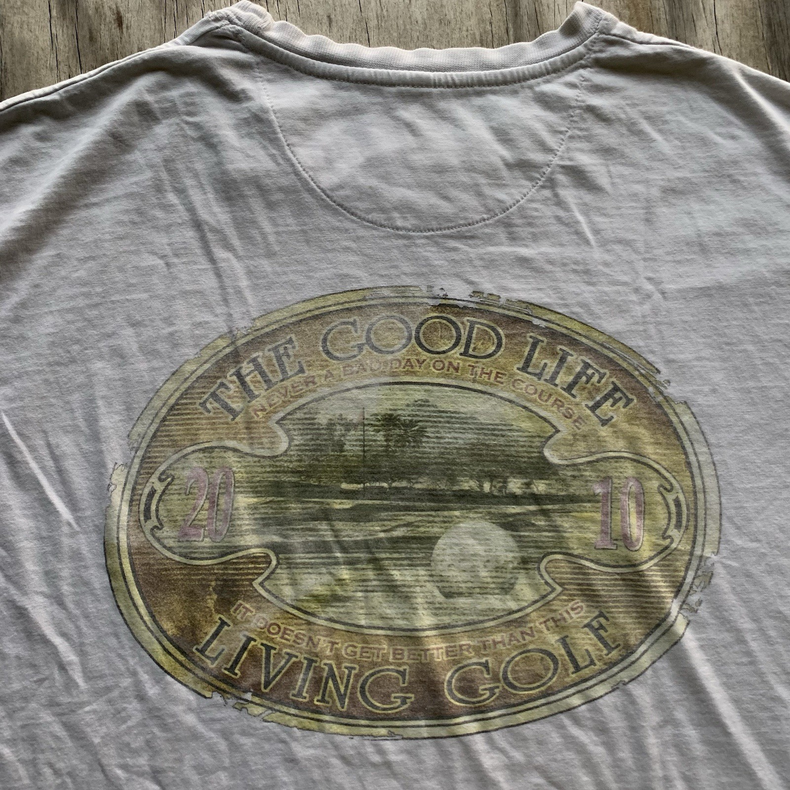 Vintage 2010 Golfing T-Shirt L White Sports Classic Summer Vacation DISTRESSED gallery