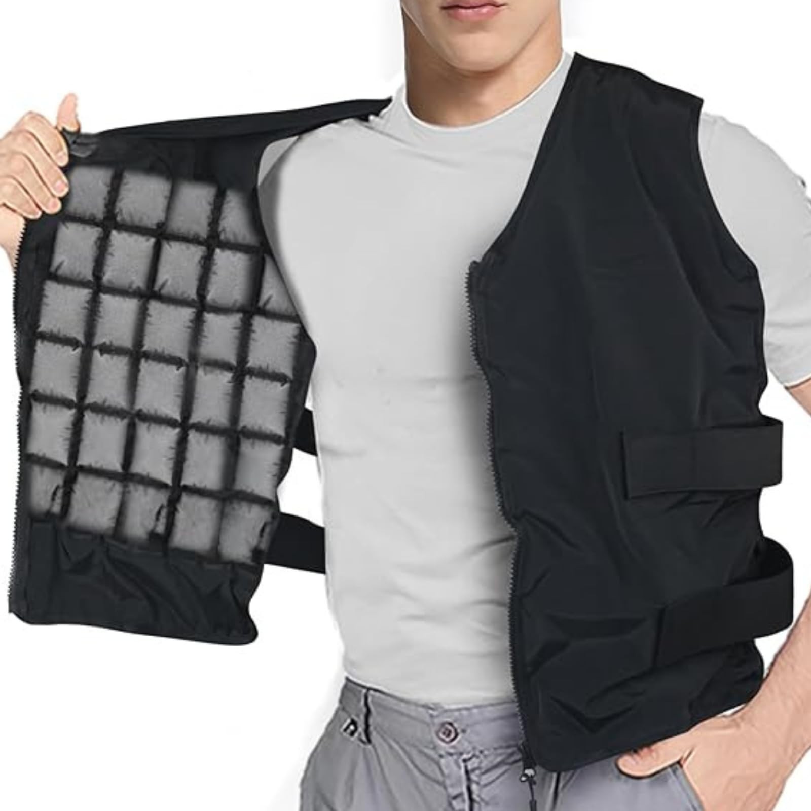 Adjustable Cooling Vest with 84 Ice Cells - 360° Full-Body Cooling，One-Size f... gallery