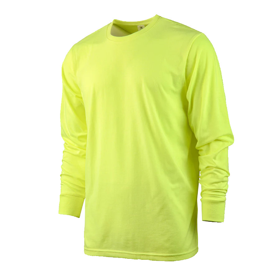 Cotton T- Shirt Crew Neck Long Sleeves Men's Shirts Ribbed Cuff and Neck Solid gallery
