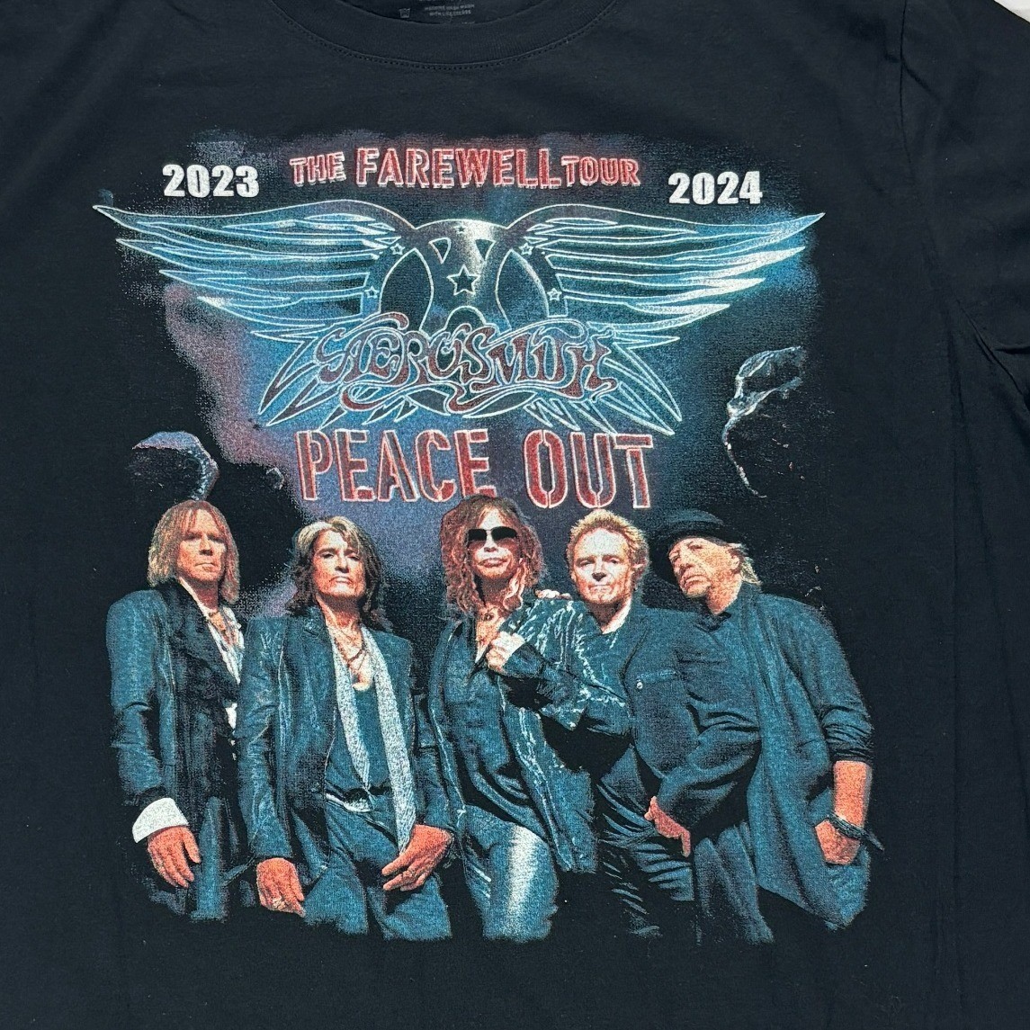 Aerosmith Peace Out Farewell Tour T-Shirt 2023 2024 Concert Black Large Tee gallery