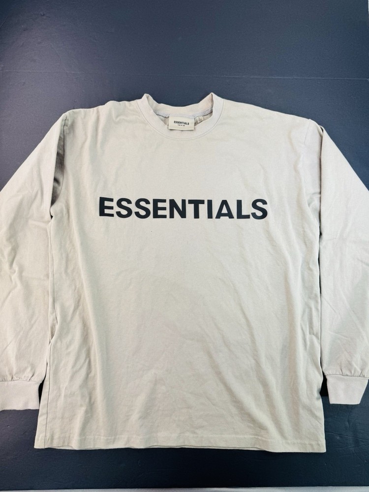 Fear of God Shirt Essentials Mens Large Gray FOG Pullover Long Sleeve