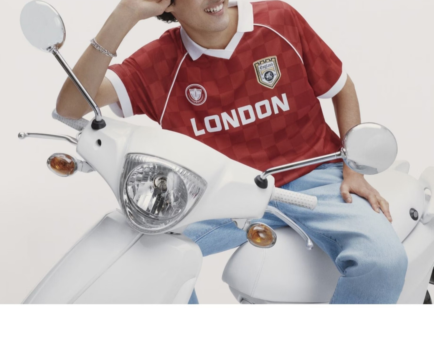 No Boundaries Red & White London Soccer Jersey XS Chest 33 Checkered Pattern gallery