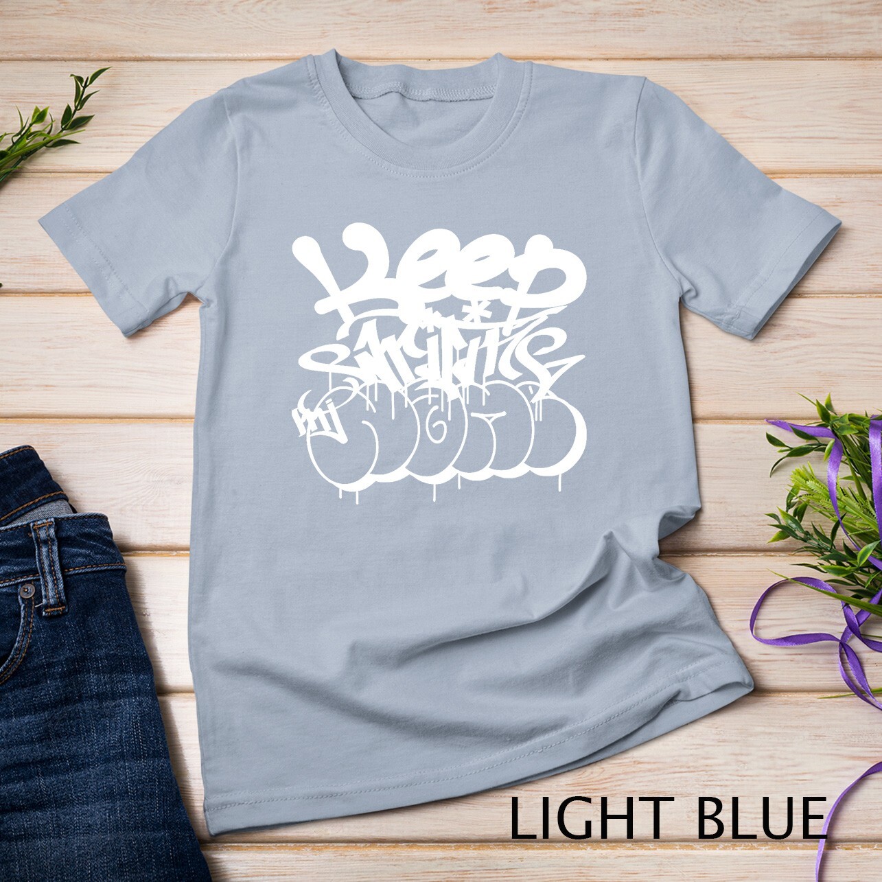 Keep writing my name white graffiti tag Unisex T-shirt gallery