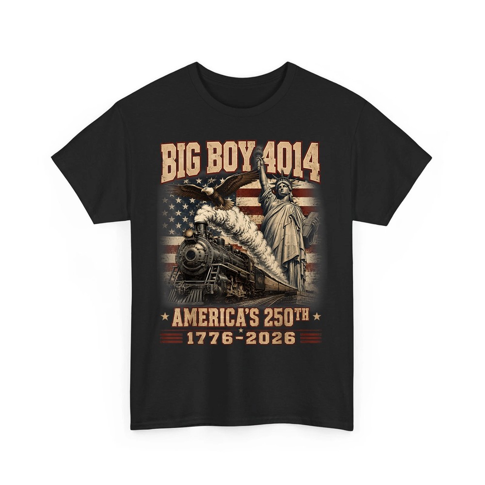 250th Anniversary USA Big Boy 4014 Train Vintage US Flag Unisex T-Shirt