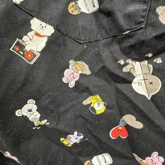 BT21 Shirt Men’s Medium Black Cartoon Bunny