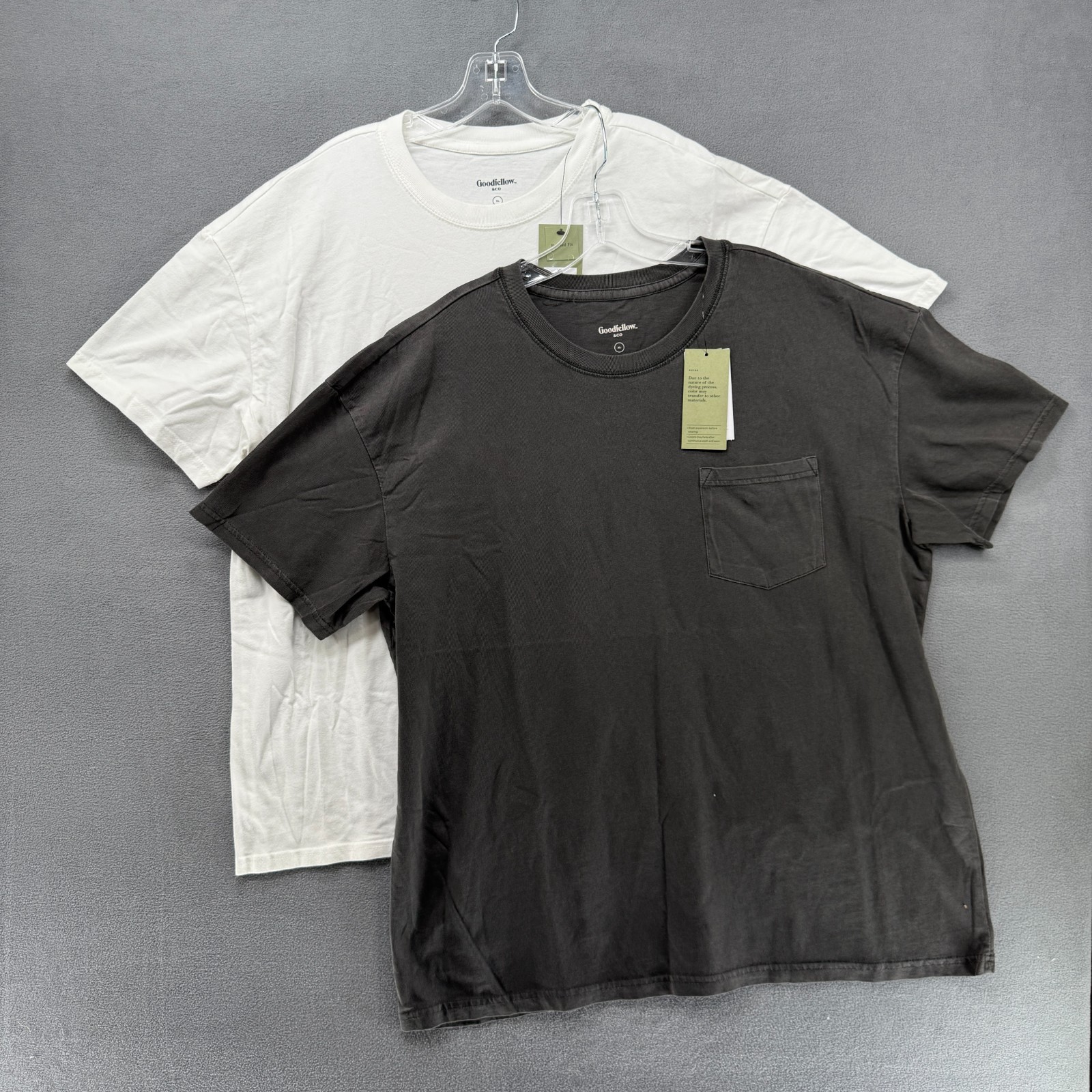 Lot Of 2 Goodfellow & Co. T-Shirt Mens XL Black White Relaxed Fit Pocket NWT