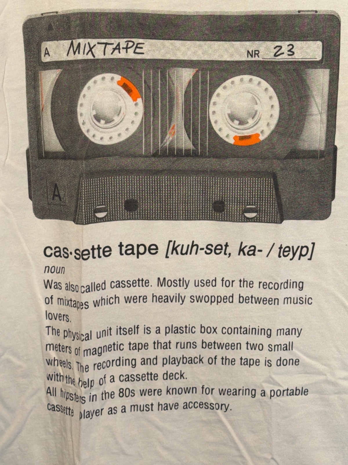 H&M Divided White Mixtape Graphic T-Shirt Size L Cotton Crewneck Unisex Casual S gallery