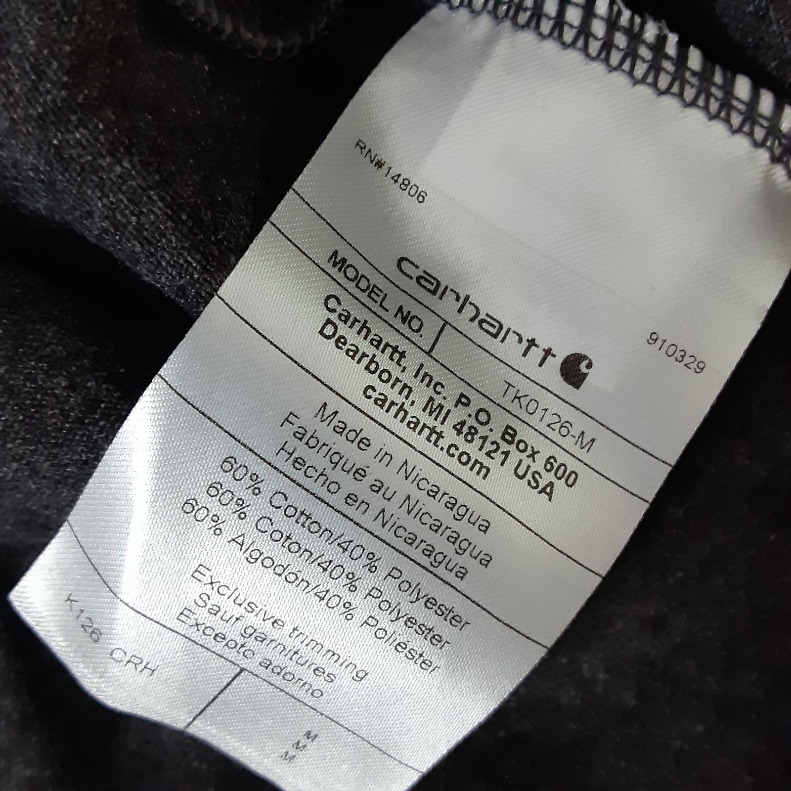 Carhartt Mens Grey Medium Loose Fit Long Sleeve Heavyweight Pocket T-Shirt New gallery