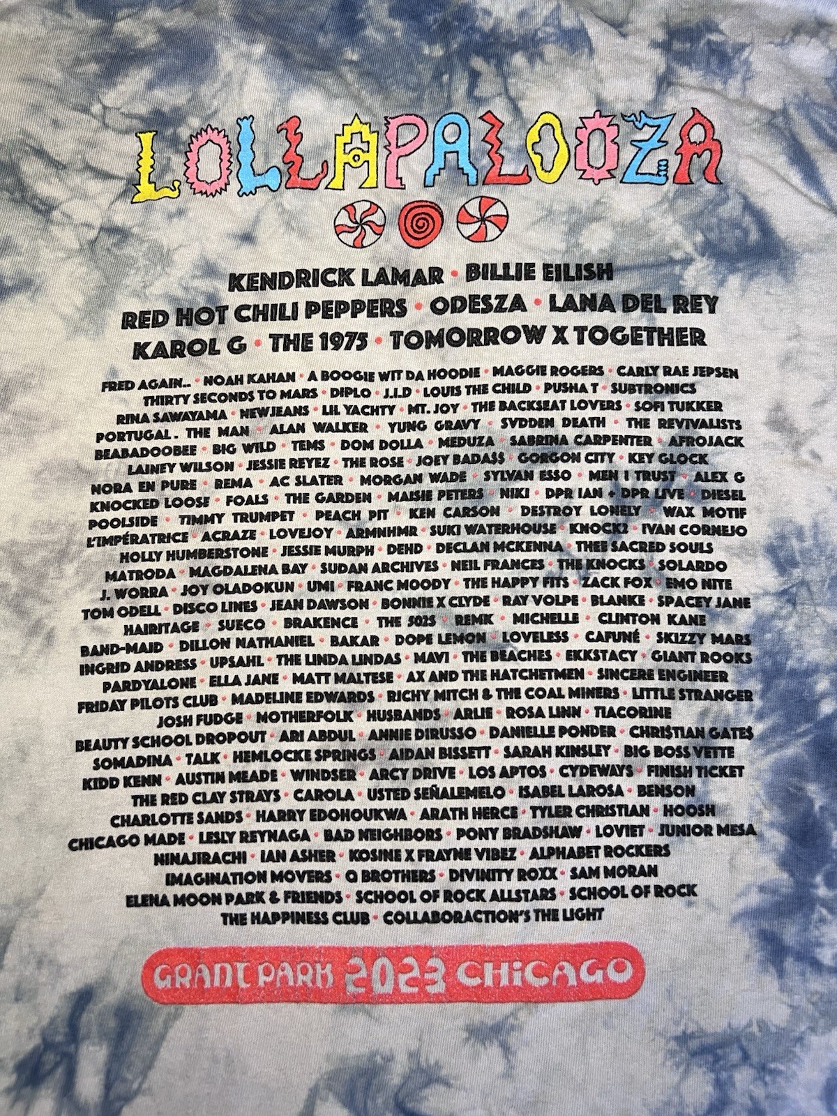 2023 Lollapalooza Chicago multicoloured tie-dye t-shirt Size Small gallery