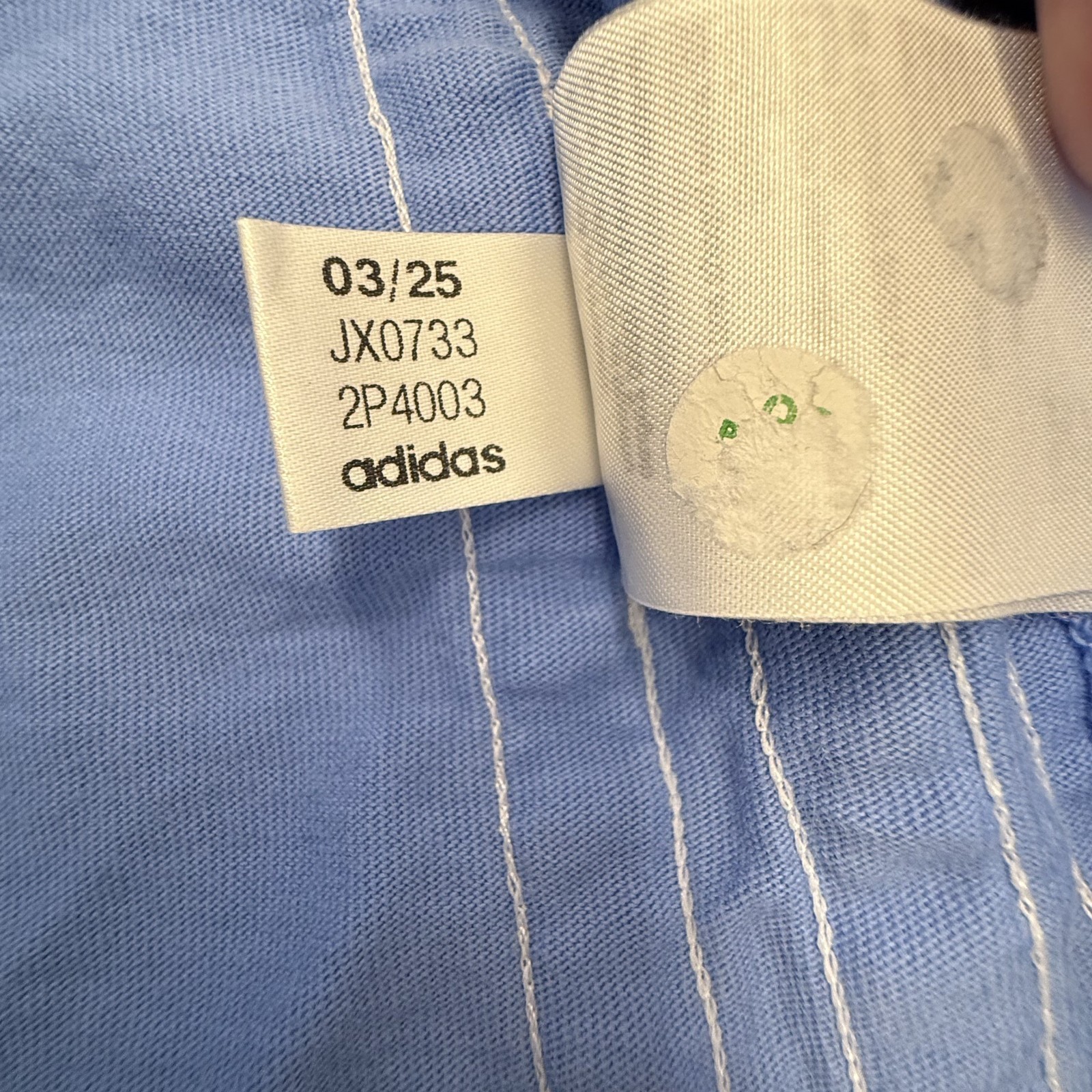 Adidas T-Shirt Mens XL Periwinkle Blue 3 Stripe Side Logo Embroidered Tee Modern gallery