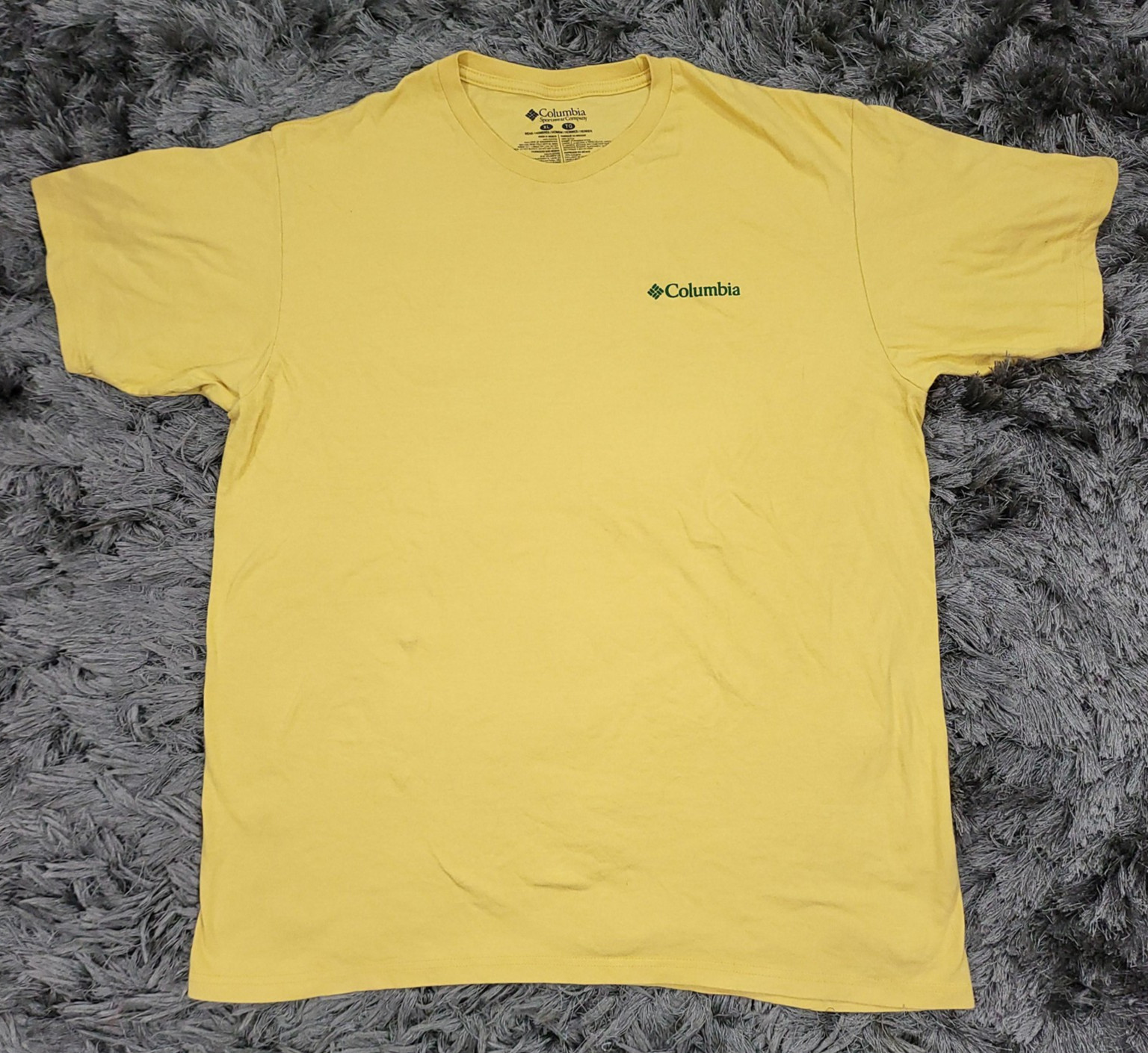Columbia Shirt Mens XL Yellow Bear Outdoor Nature Camping Climbing Logo Tee gallery