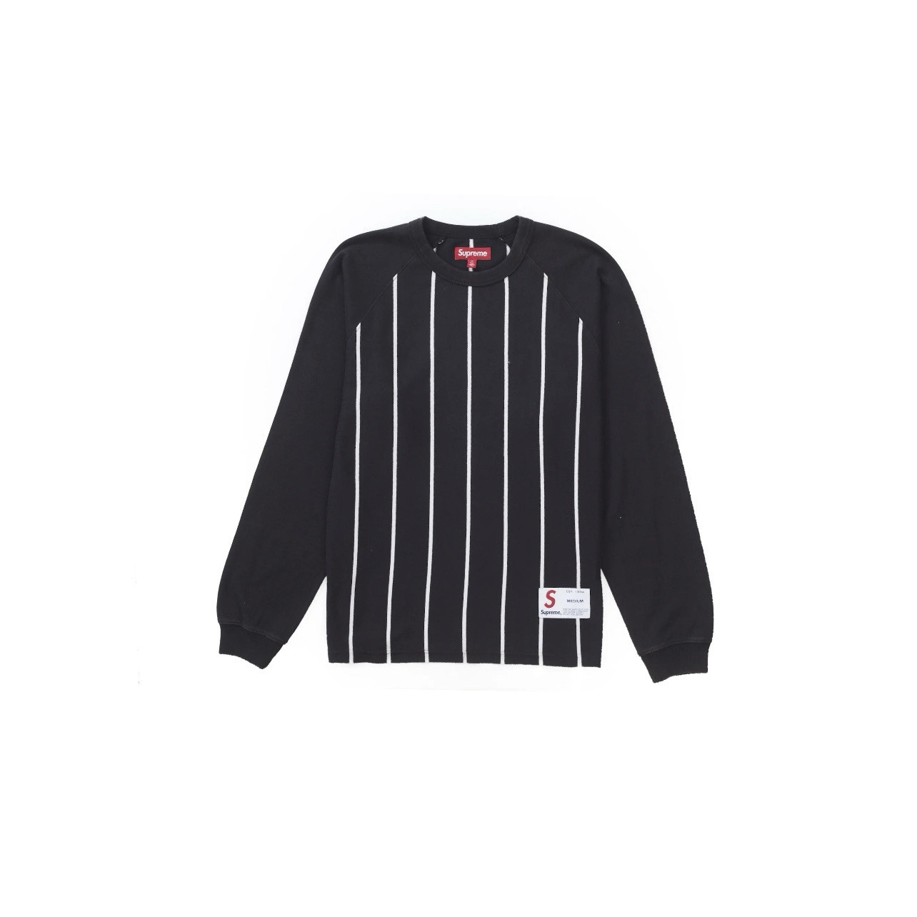 In-Hand Supreme Striped Raglan L/S Top Black Size: XXL gallery