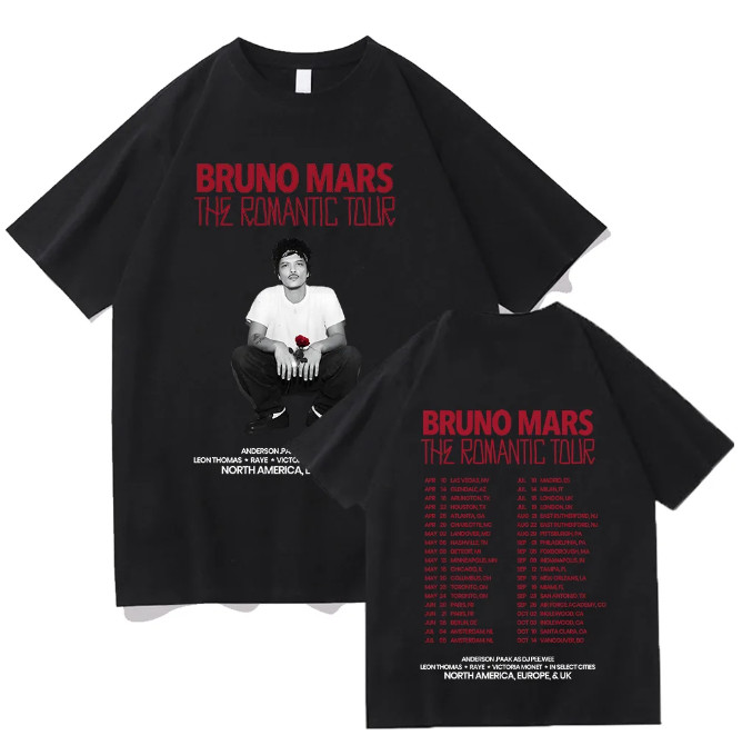 Bruno Mars The Romantic Tour 2026 Concert Graphic T Shirt gallery